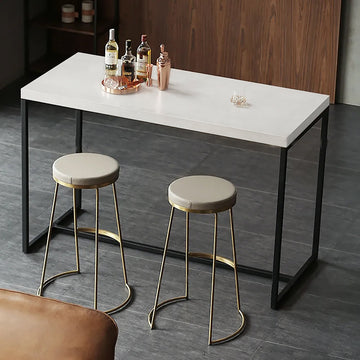 Industrial Rectangular Bar Height Table Small Dining Table for Breakfast Nook Metal Black